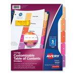 Avery Customizable TOC Ready Index Multicolor Dividers, 5-Tab, Letter orginal image