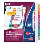 Avery Customizable TOC Ready Index Multicolor Dividers, 10-Tab, Letter orginal image