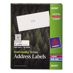 Avery EcoFriendly Mailing Labels, Inkjet/Laser Printers, 1 x 2.63, White, 30/Sheet, 100 Sheets/Pack orginal image