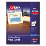 Avery Embossed Note Cards, Inkjet, 4 1/4 x 5 1/2, Matte Ivory, 60/Pk w/Envelopes orginal image