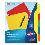 Avery Heavy-Duty Plastic Dividers with Multicolor Tabs and White Labels , 5-Tab, 11 x 8.5, Assorted, 1 Set orginal image