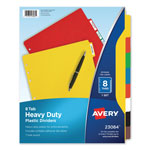 Avery Heavy-Duty Plastic Dividers with Multicolor Tabs and White Labels , 8-Tab, 11 x 8.5, Assorted, 1 Set orginal image