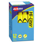 Avery HI-LITER Desk-Style Highlighters, Chisel Tip, Yellow, Dozen orginal image