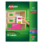 Avery High-Vis Removable Laser/Inkjet ID Labels, 2 x 4, Asst. Neon, 120/Pack orginal image