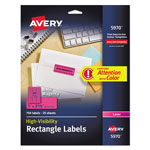 Avery High-Visibility Permanent Laser ID Labels, 1 x 2 5/8, Neon Magenta, 750/Pack orginal image