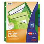 Avery Insertable Big Tab Plastic 2-Pocket Dividers, 8-Tab, 11.13 x 9.25, Assorted, 1 Set orginal image