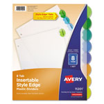 Avery Insertable Style Edge Tab Plastic Dividers, 8-Tab, 11 x 8.5, Translucent, 1 Set orginal image
