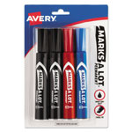 Avery MARKS A LOT Regular Desk-Style Permanent Marker, Broad Chisel Tip, Assorted Colors, 4/Set orginal image