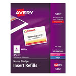 Avery Name Badge Insert Refills, Horizontal/Vertical, 3 x 4, White, 300/Box orginal image