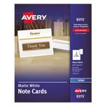 Avery Note Cards for Inkjet Printers, 4 1/4 x 5 1/2, Matte White, 60/Pack w/Envelopes orginal image