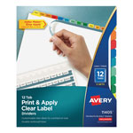Avery Print and Apply Index Maker Clear Label Dividers, 12 Color Tabs, Letter, 5 Sets orginal image
