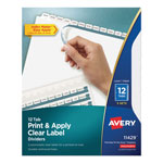 Avery Print and Apply Index Maker Clear Label Dividers, 12 White Tabs, Letter, 5 Sets orginal image