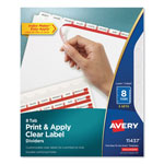 Avery Print and Apply Index Maker Clear Label Dividers, 8 White Tabs, Letter, 5 Sets orginal image