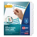 Avery Print and Apply Index Maker Clear Label Dividers, 5 White Tabs, Letter orginal image