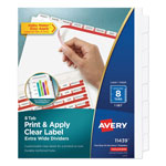 Avery Print and Apply Index Maker Clear Label Dividers, 8 White Tabs, Letter orginal image