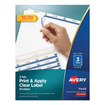 Avery Print and Apply Index Maker Clear Label Dividers, 3 White Tabs, Letter, 25 Sets orginal image