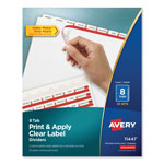 Avery Print and Apply Index Maker Clear Label Dividers, 8 White Tabs, Letter, 25 Sets orginal image