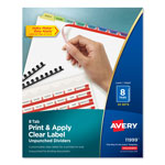Avery Print and Apply Index Maker Clear Label Unpunched Dividers, 8-Tab, Ltr, 25 Sets orginal image
