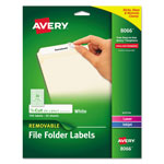Avery Removable File Folder Labels with Sure Feed Technology, 0.66 x 3.44, White, 30/Sheet, 25 Sheets/Pack orginal image