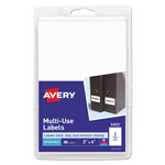 Avery Removable Multi-Use Labels, Inkjet/Laser Printers, 3 x 4, White, 2/Sheet, 40 Sheets/Pack orginal image