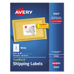 Avery Shipping Labels w/ TrueBlock Technology, Inkjet Printers, 3.33 x 4, White, 6/Sheet, 100 Sheets/Box orginal image