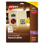 Avery Square Labels w/ Sure Feed & TrueBlock, 1 1/2 x 1 1/2, White, 600/PK orginal image