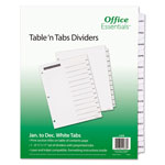 Avery Table 'n Tabs Dividers, 12-Tab, Jan. to Dec., 11 x 8.5, White, 1 Set orginal image