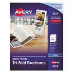 Avery Tri-Fold Brochures, 92 Bright, 83lb, 8.5 x 11, Matte White, 100/Pack orginal image
