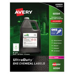 Avery UltraDuty GHS Chemical Waterproof and UV Resistant Labels, 4 x 4, White, 4/Sheet, 50 Sheets/Box orginal image