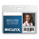 Baumgarten's SICURIX Badge Holder, Horizontal, 2.13 x 3.38, Clear, 12/Pack orginal image