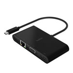 Belkin USB-C Multimedia + Charge Adapter - for Notebook - 100 W - USB Type C - 1 x USB 3.0 - USB Type-C - Network (RJ-45) - HDMI - VGA - Wired orginal image
