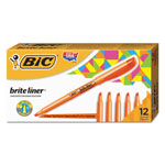 Bic Brite Liner Highlighter, Chisel Tip, Fluorescent Orange, Dozen orginal image