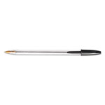Bic Cristal Xtra Smooth Stick Ballpoint Pen, 1mm, Black Ink, Clear Barrel, Dozen orginal image