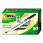 Bic Ecolutions Round Stic Stick Ballpoint Pen, 1mm, Black Ink, Clear Barrel, 50/Pack orginal image