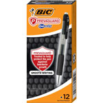 Bic PrevaGuard Gel-ocity Retractable Gel Pen, Medium 0.7 mm, Black Ink, Clear/Black Barrel, Dozen orginal image