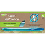 Bic ReVolution Ocean Retractable Ballpoint Pen, Blue, Semi-transparent Barrel,1 Dozen orginal image