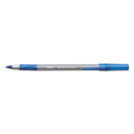 Bic Round Stic Grip Xtra Comfort Stick Ballpoint Pen, 1.2mm, Blue Ink, Gray Barrel, 36/Pack orginal image