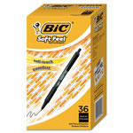 Bic Soft Feel Retractable Ballpoint Pen, Medium 1mm, Black Ink/Barrel, 36/Pack orginal image