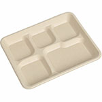 BluTable 5-Compartment Molded Fiber Lunch Tray, 500/Carton orginal image