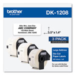 Brother Die-Cut Address Labels, 1.4 x 3.5, White, 400/Roll, 3 Rolls/Pack orginal image