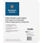Business Source 12-Tab Indexed Sheet Dividers, White orginal image