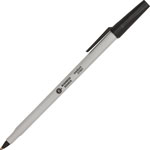 Business Source Ballpoint Stick Pens, Med Pt, Lt Gray Barrel, Black Ink orginal image