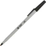 Business Source Ballpoint Stick Pens, Fine Pt, Light Gray Barrel, Black Ink orginal image