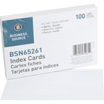 Business Source Index Cards, Ruled, 90lb., 4" x 6", White orginal image