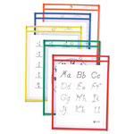 C-Line Reusable Dry Erase Pockets, 9 x 12, Assorted Primary Colors, 25/Box orginal image