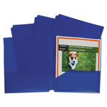 C-Line Two-Pocket Heavyweight Poly Portfolio Folder, 3-Hole Punch, Letter, Blue, 25/Box orginal image