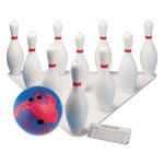 Champion Bowling Set, Plastic/Rubber, White, 1 Ball/10 Pins/Set orginal image