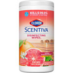 Clorox Scentiva Bleach-Free Disinfecting Wipes - Ready-To-Use Wipe - Grapefruit Scent - 75 / Tub orginal image