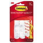 Command® General Purpose Hooks, Medium, 3 lb Cap, White, 2 Hooks and 4 Strips/Pack orginal image