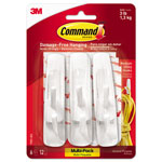 Command® General Purpose Hooks Multi-Pack, Medium, 3 lb Cap, White, 6 Hooks and 12 Strips/Pack orginal image